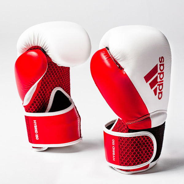 Guante de Boxeo para mujer Adidas Hybrid 150 (granate/blanco