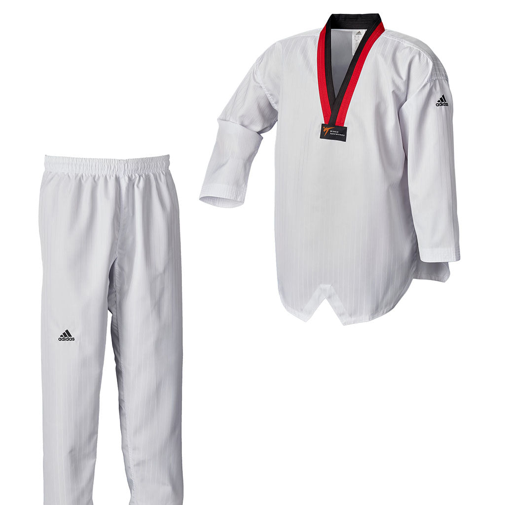 ADIDAS Adi Club Poom cuello negro-rojo WT - Dobok Taekwondo