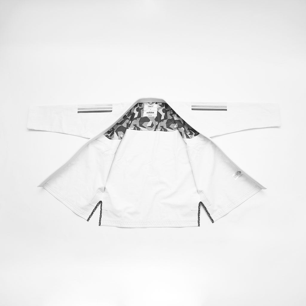 Kimono de Jiu JItsu para competencia ADIDAS Pro JJ430 blanco-gris