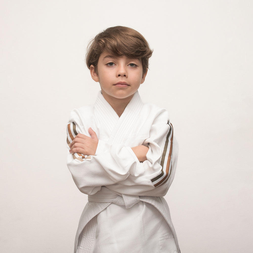 ADIDAS Rookie JJ250 blanco. Kimono de Jiu jitsu unisex para niños y adolescentes