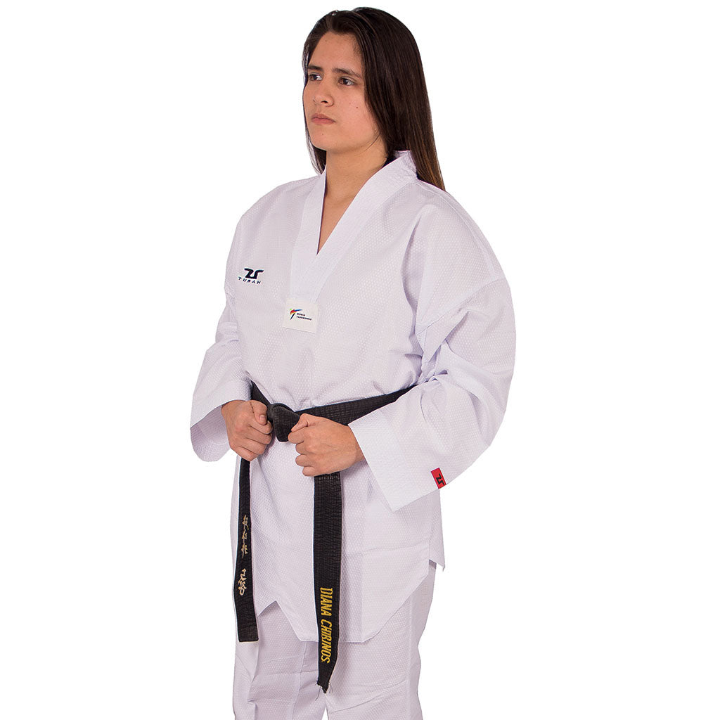 TUSAH Premium Sparring cuello blanco. Uniformes de Taekwondo