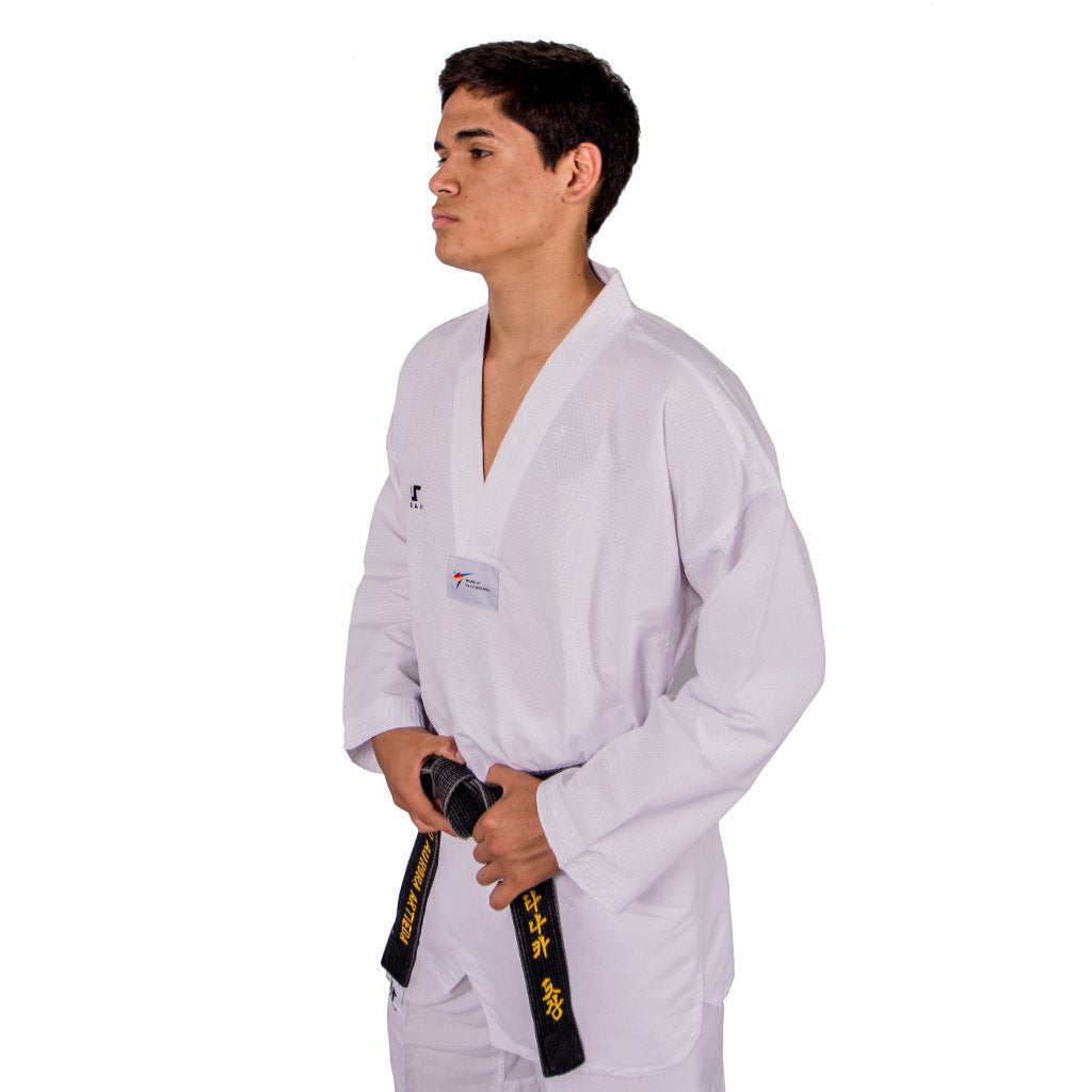 TUSAH EZ-Fit Sparring cuello blanco Uniforme para Taekwondo